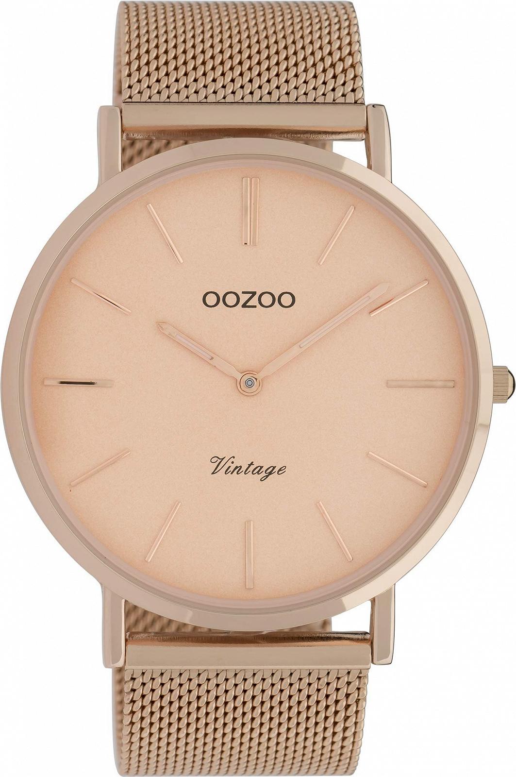 Часы Unisex Oozoo Vintage с цельным грубым сетчатым миланским металлическим ремешком из нержавеющей стали различных размеров и покрытий, браслет, 44 мм, фото №1