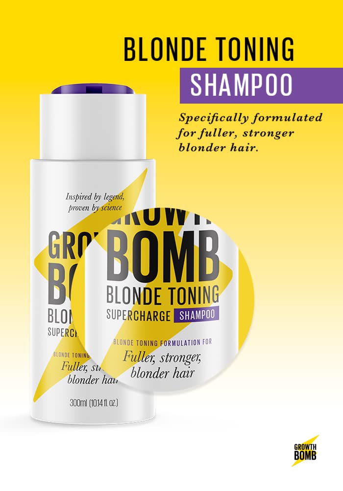 Shampoo Growth Bomb Blonde Toning Supercharge 300мл Для світлішого, зміцненого блонду Yerba Maté Натуральні інгредієнти, фото №3