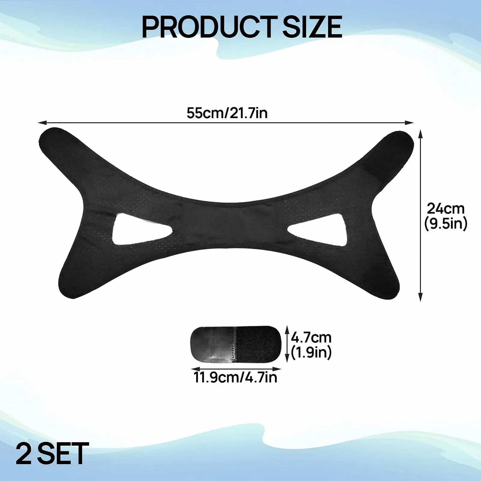 Підборідний ремінь Проти хропіння Універсальний розмір, 2 шт, фото №2