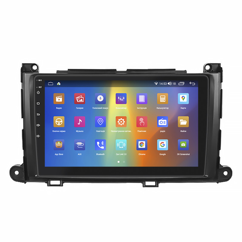 Станна магнітола Lesko Toyota Sienna III 2010-2014 IPS 9 4/64Gb CarPlay 4G Wi-Fi GPS Prime DSP (10870-57009), фото №2