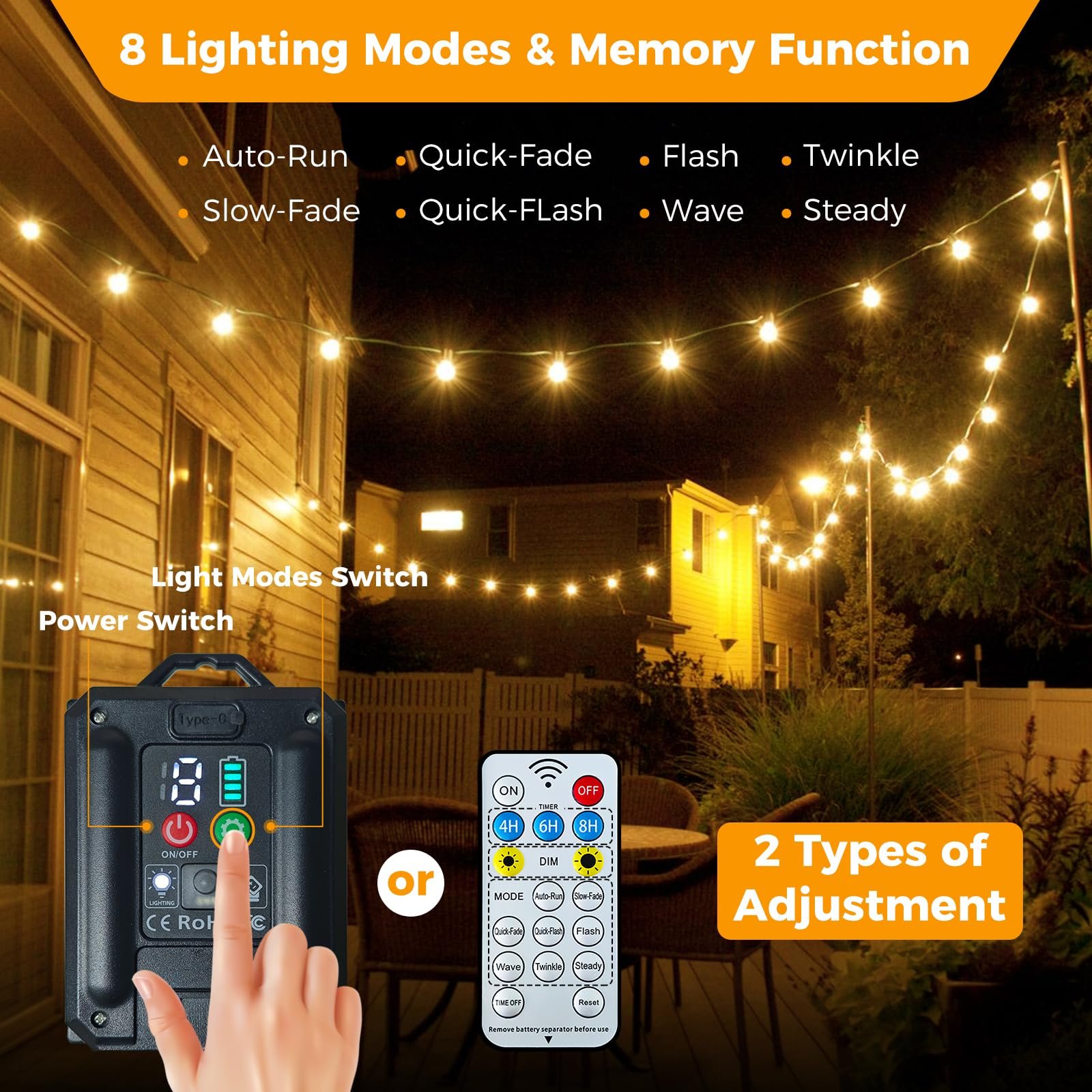 Гирлянда btfarm G40 15 LED 13 м, солнечная, фото №3