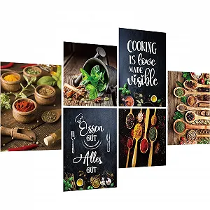 Набор наклеек на стену Кухонные специи 6 шт. Самоклеящиеся - Фото 1