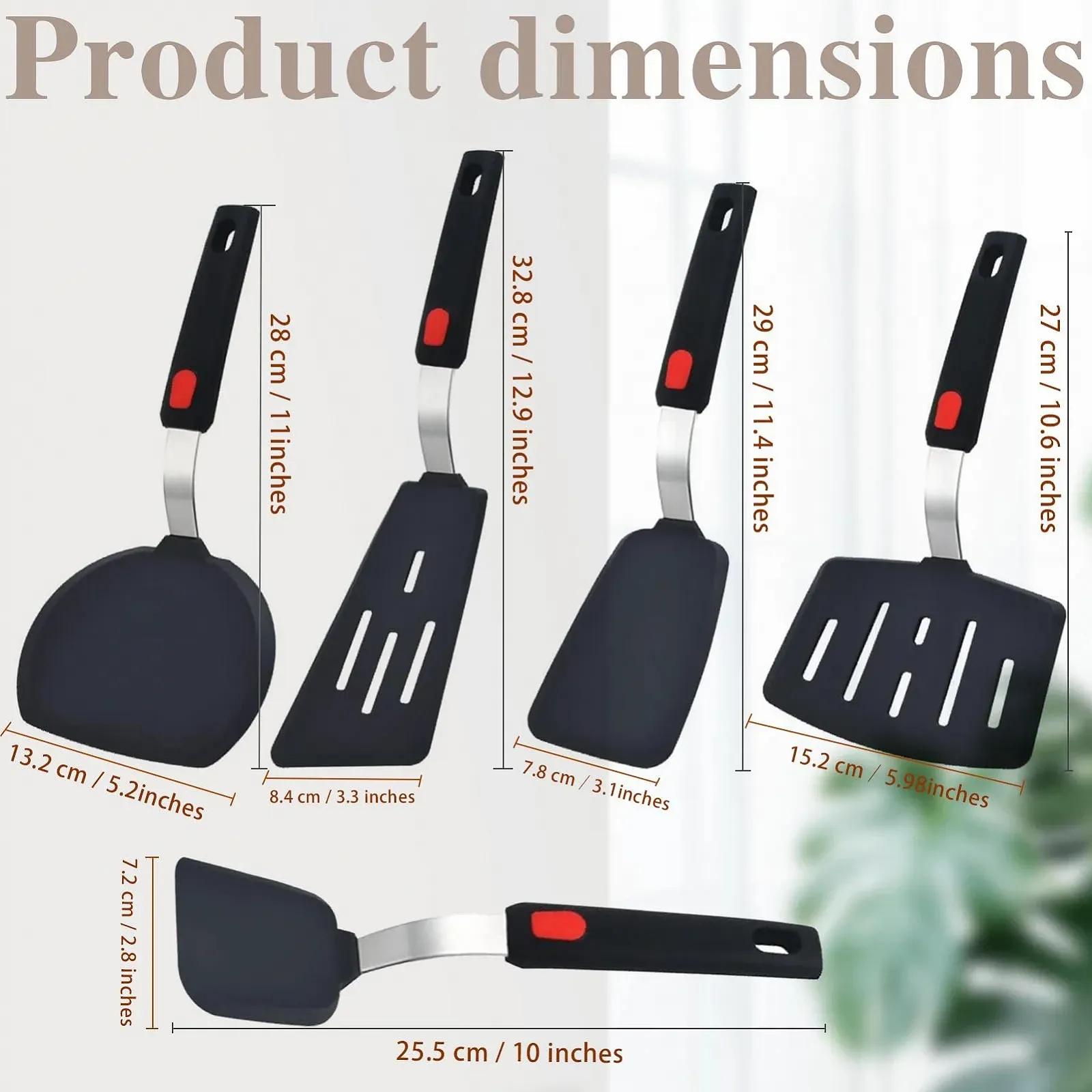 Набор лопаток Silicone Pack of 5 Heat Resistant 500°F BPA Free, фото №2