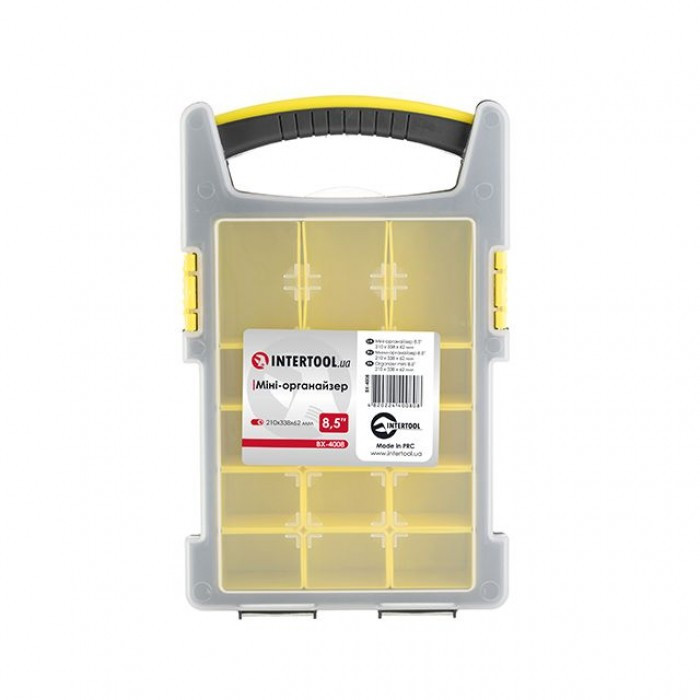 Органайзер для хранения инструментов 8.5" INTERTOOL BX-4008 Ящик инструмента 210x338x62 мм, фото №3