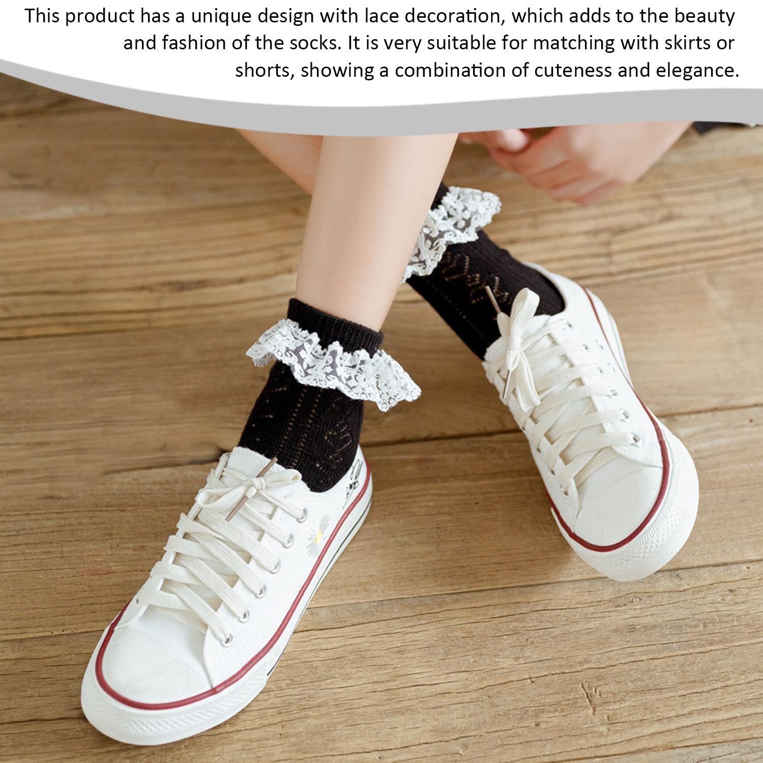 Шкарпетки в'язані з мереживом 2 пари Жіночі до середини литки, фото №4