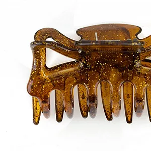 Заколка для волос Большая Примерно 9 см Havana Brown с золотым блеском synthetic.ua - Фото 1