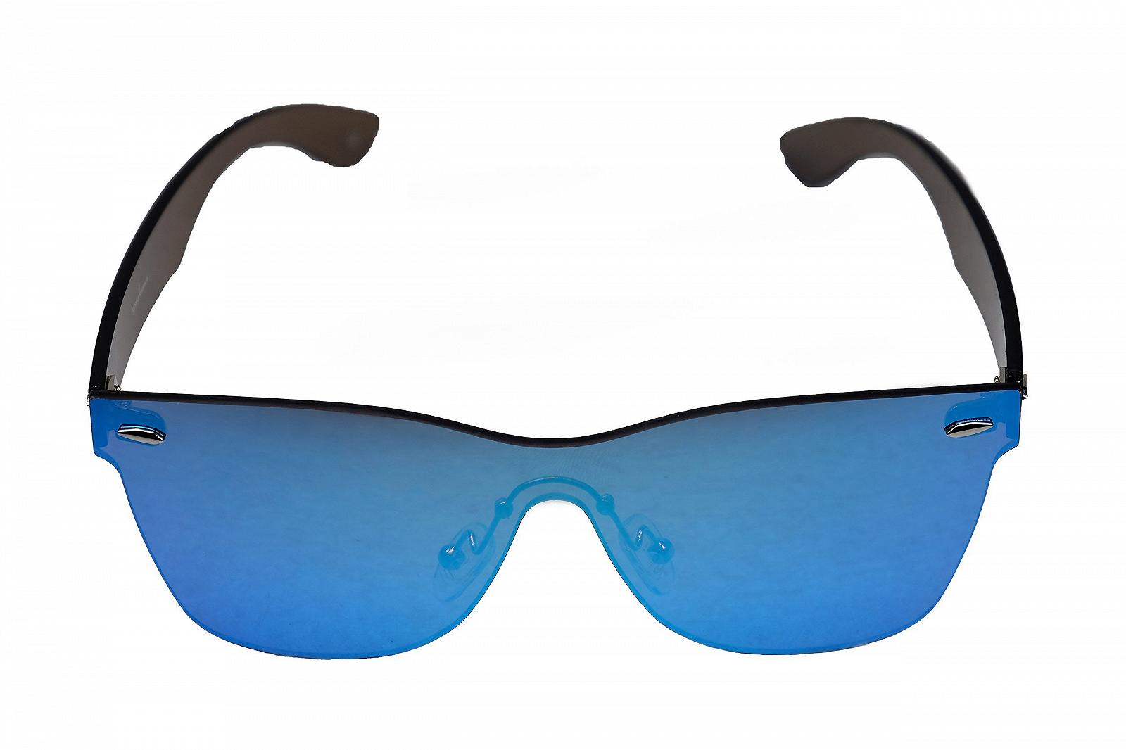 Сонцезахисні Окуляри amoloma Wayfarer Без оправи Сині Дзеркальні, фото №2