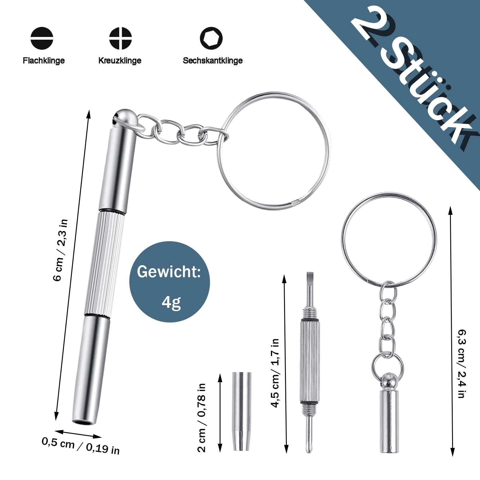 Набір Mini Інструменти Викрутка Брелок 3 в 1 Нержавіюча сталь, фото №3