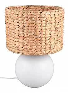 Настільна лампа Trio Leuchten Vina 518990101 Кераміка Абажур із морського листя E27 40 см Біла - Фото 1