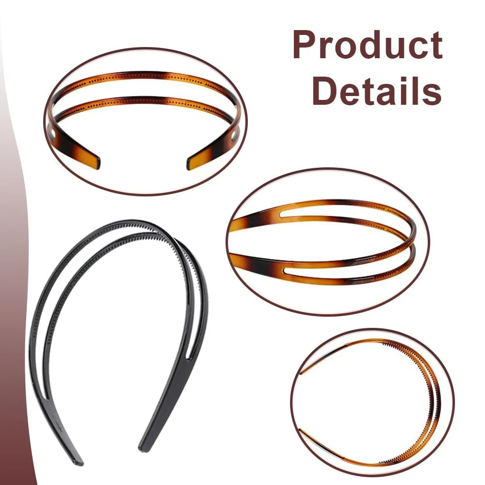 Обруч Пластик Подвійний Ряд 2 шт Чорний, фото №3