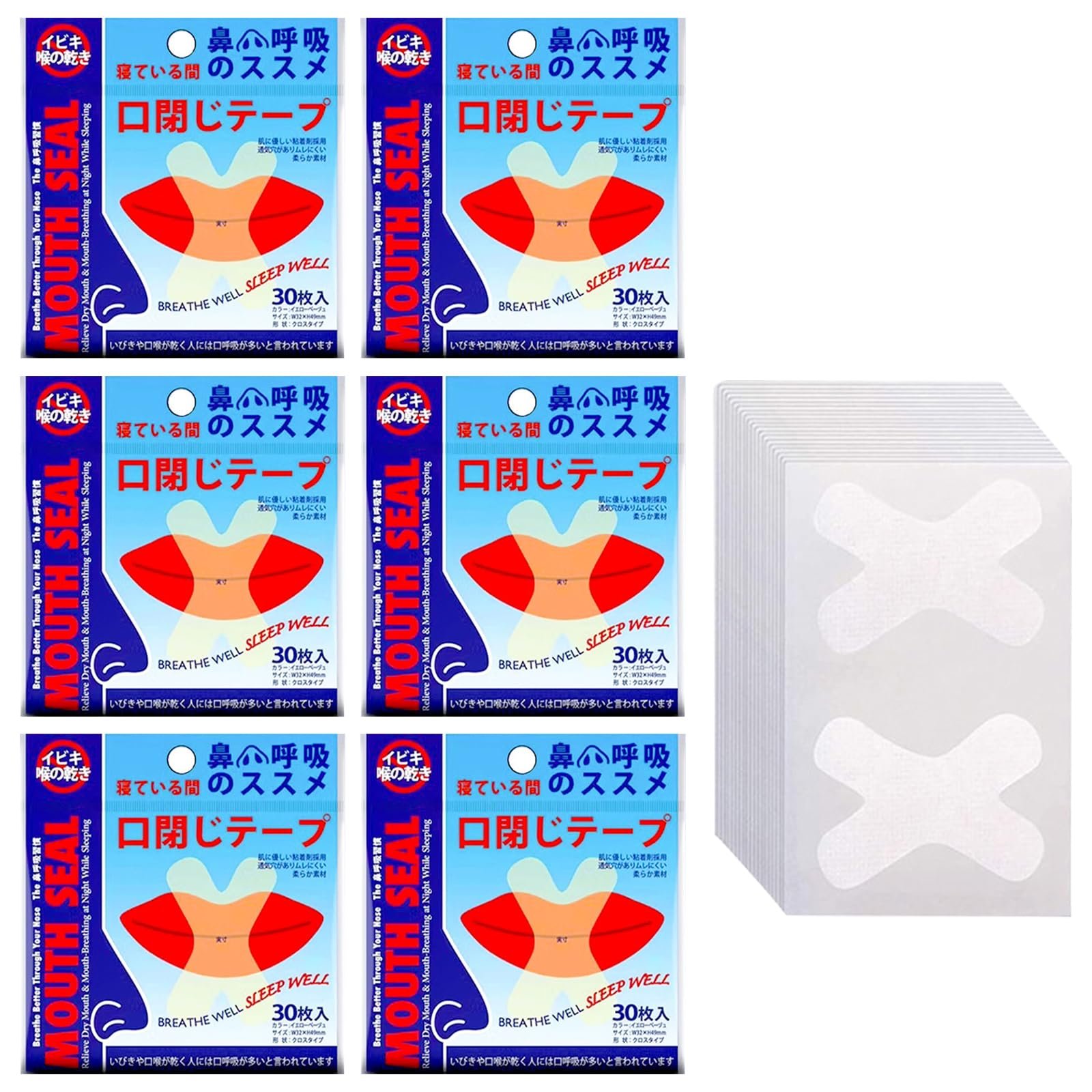 Смужки для сну для рота, пачка 180 шт.,  проти хропіння, фото №1