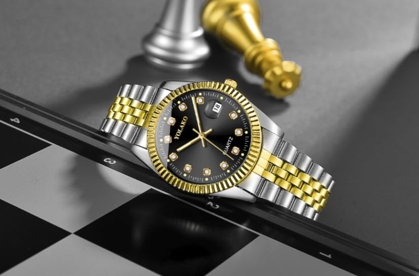 Часы JOATVEE Классический Кварцевый Мужской Из Нержавеющей Стали С Бриллиантами, фото №4