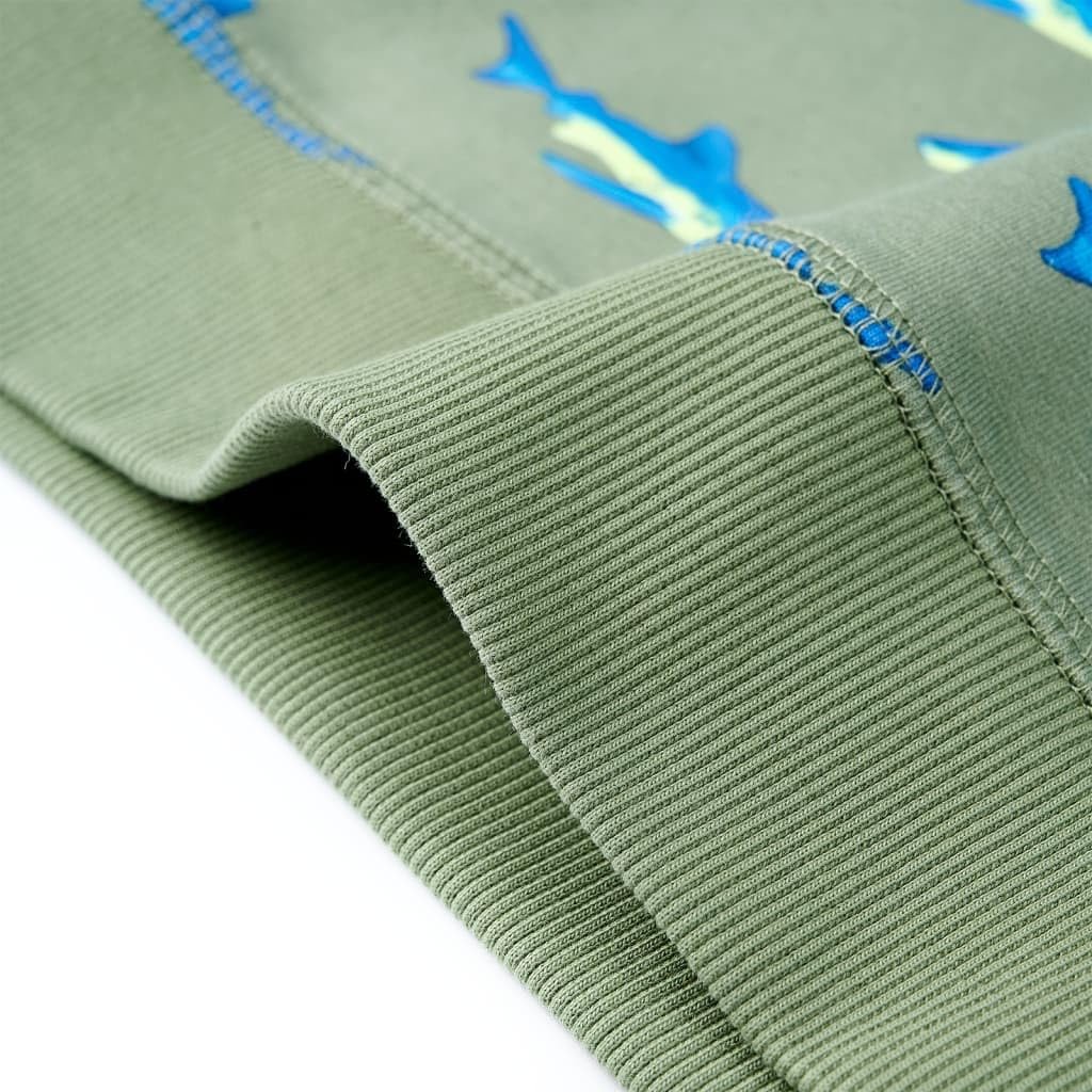 Дитячий світшот vidaXL з довгими рукавами, круглим вирізом, світло-хакі, фото №6