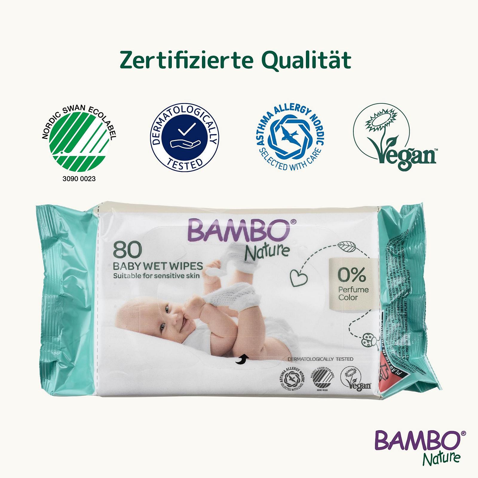 Влажные салфетки Bambo Nature 12 x 80 штук, фото №3