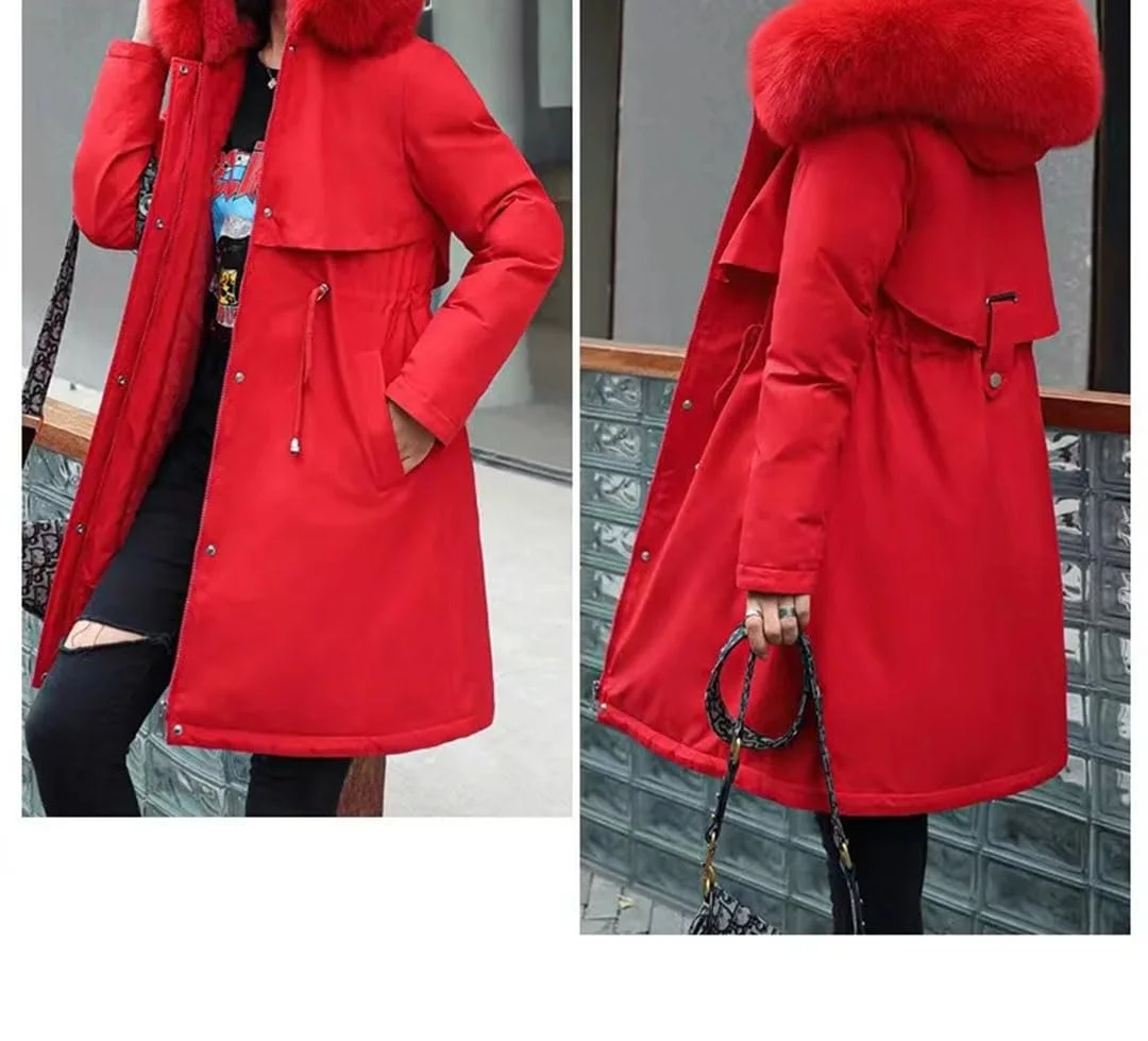 Жіноча зимова куртка пуховик, середньої довжини, корейська версія, парка з товстою підкладкою, фото №6 Жіноча зимова куртка пуховик, середньої довжини, корейська версія, парка з товстою підкладкою, фото №6