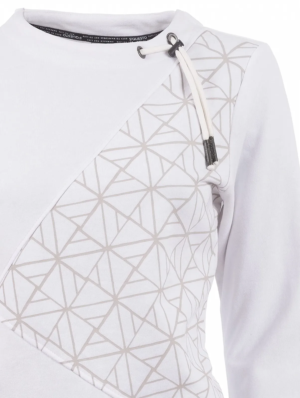 Женский Свитер S'questo с круглым вырезом, узором, хлопчатобумажный, с длинными рукавами., фото №3