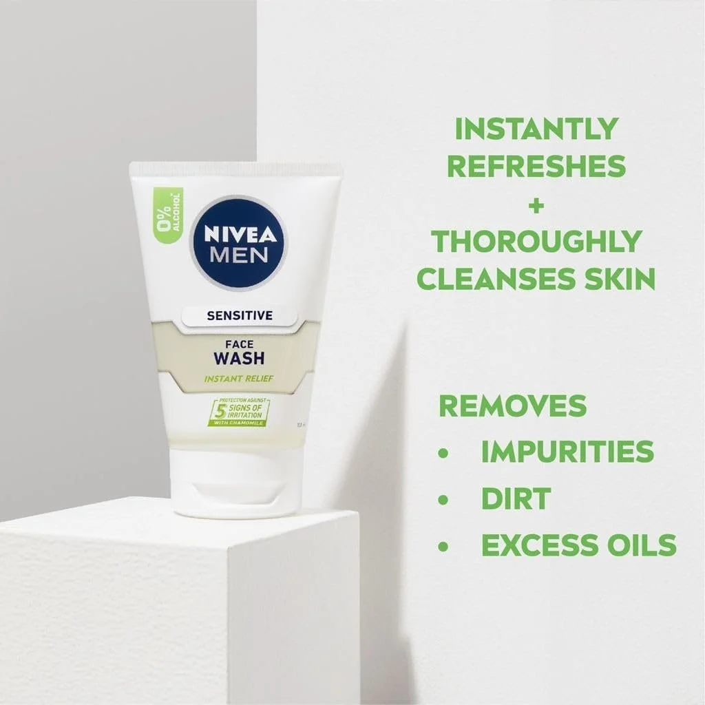 Засіб для вмивання NIVEA MEN Sensitive для чутливої шкіри, 100 мл, 3 шт, фото №3 Засіб для вмивання NIVEA MEN Sensitive для чутливої шкіри, 100 мл, 3 шт, фото №3