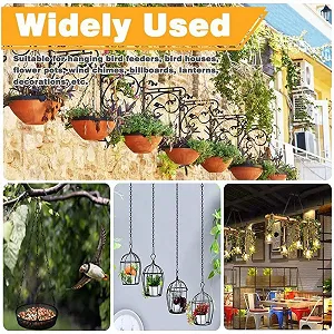 Ланцюжок для підвісного кошика 46 см металевий з подвійними гачками 6 шт Чорний synthetic.ua - Фото 1