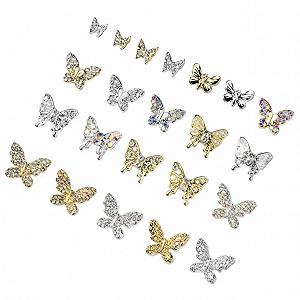 Прикраса для нігтів Метелики WOONEKY 22 шт 3D Каміння для нігтів - Фото 1