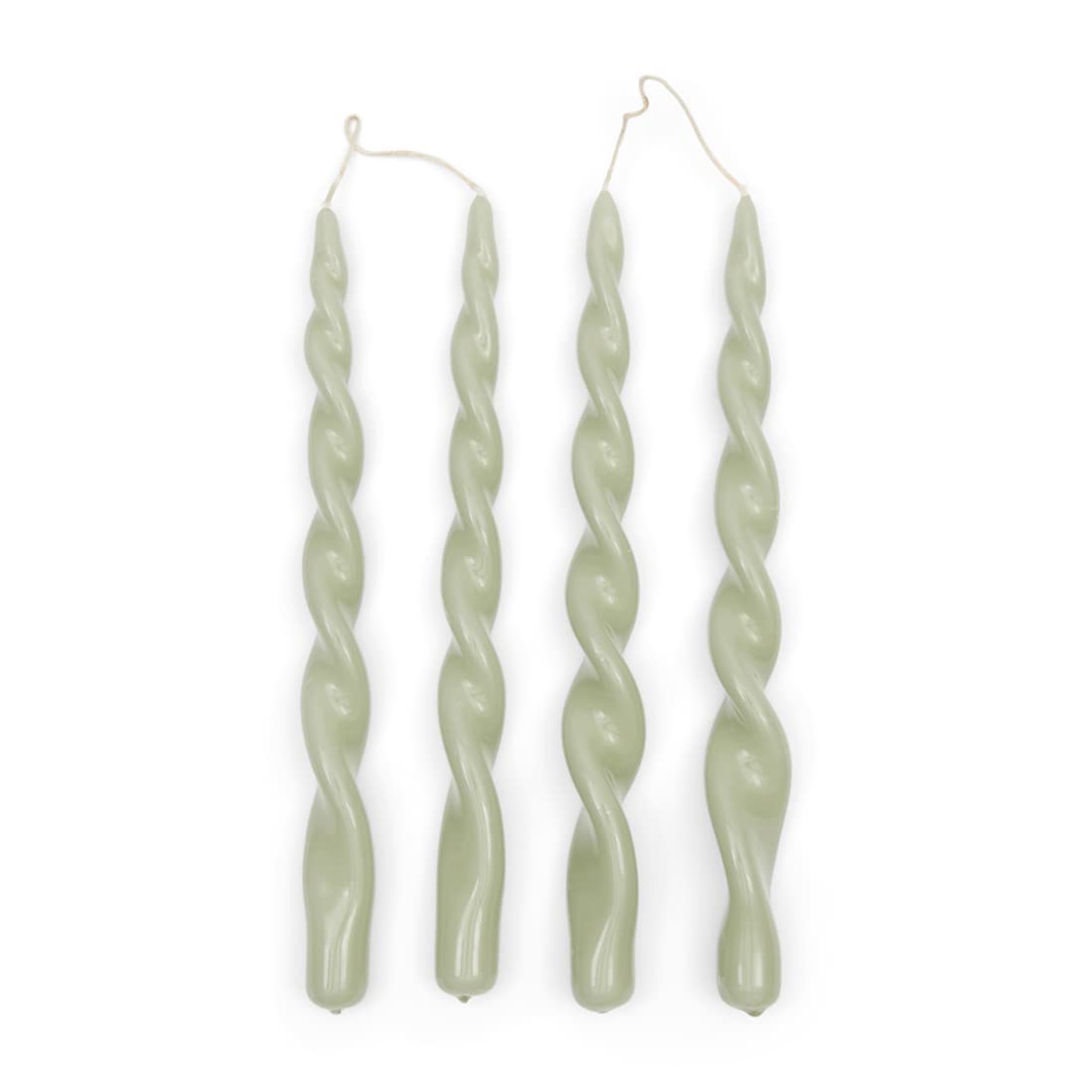 Свеча Riviera Maison Twisted Dinner Candles Парафин Зеленый, фото №1