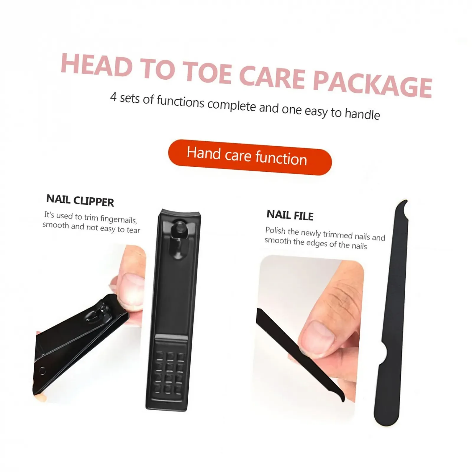 Високоякісний набір для догляду за нігтями рук і ніг, міцний і ергономічний для манікюру та педикюру, фото №9