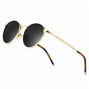 Круглі Вінтажні Поляризовані Сонцезахисні окуляри SUNGAIT Класична Ретро Металева оправа Круглі для жінок та чоловіків SGT059 - Фото 1