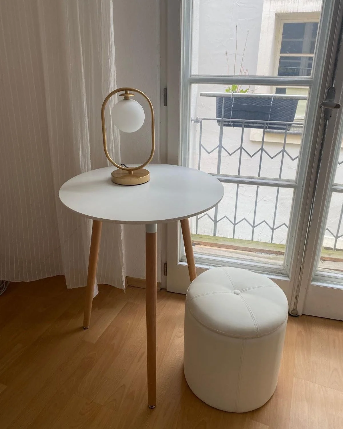 Настільна лампа Yankee Metal / Glass Round Glass Ball приліжкова Золотистий Білий, фото №8