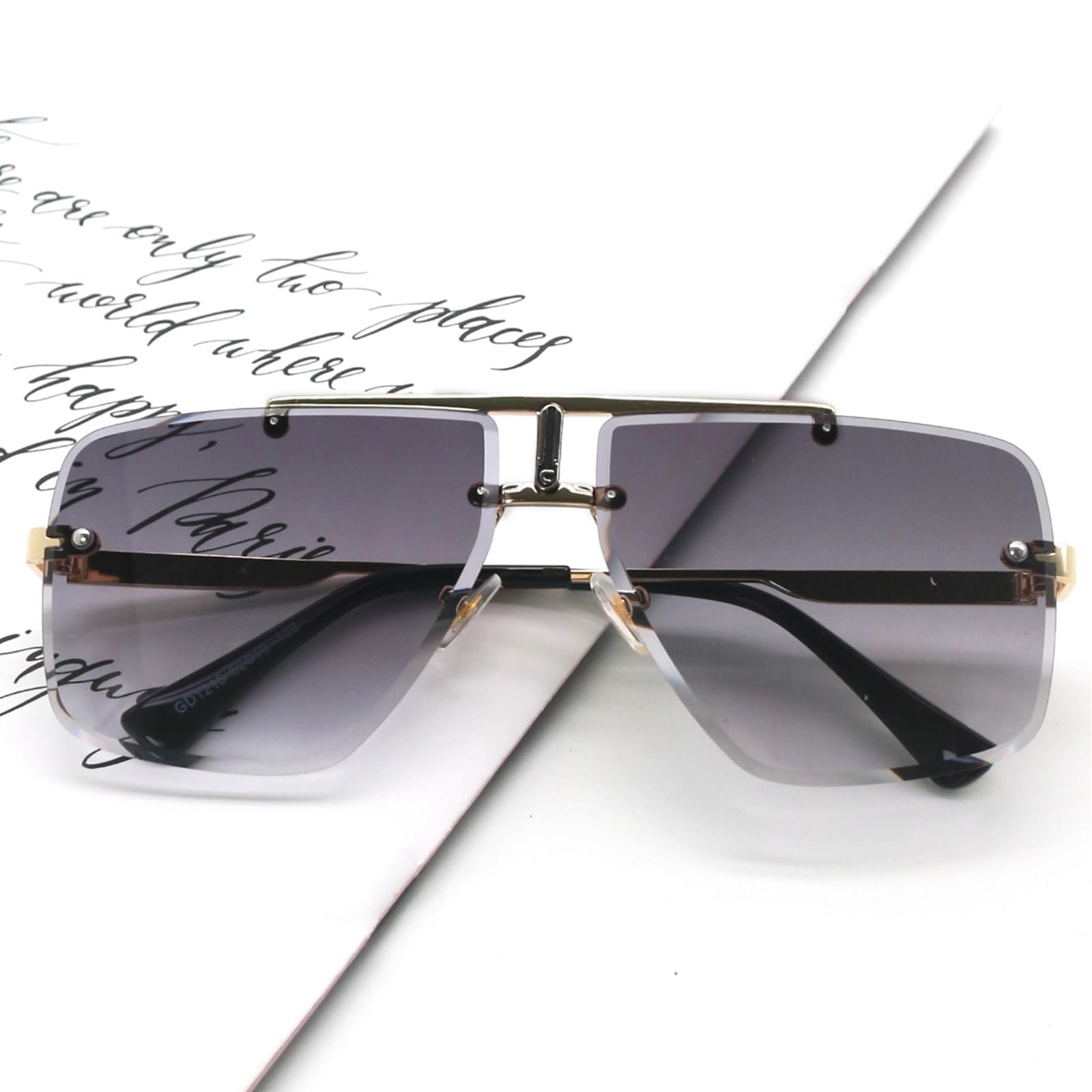 Сонцезахисні окуляри Квадратні Ретро SHEEN KELLY для чоловіків і жінок Без оправи, фото №5