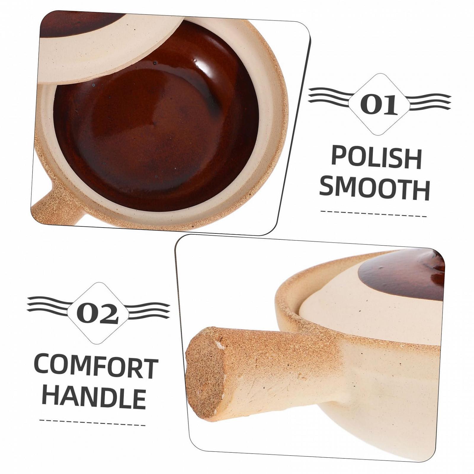 Керамическая кастрюля GALPADA с крышкой терракотовая для духовки и рисовых блюд, фото №9