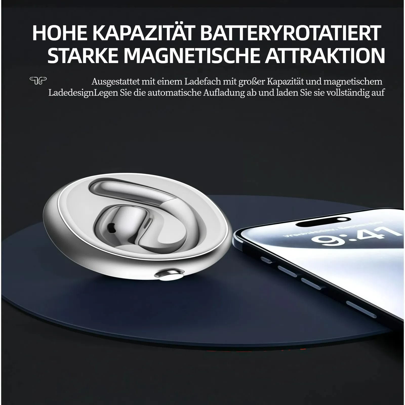 Навушники для перекладу AI KALEIST A60, Bluetooth 6.0, 14 мм динамічний драйвер, IPX4, чорний, фото №6