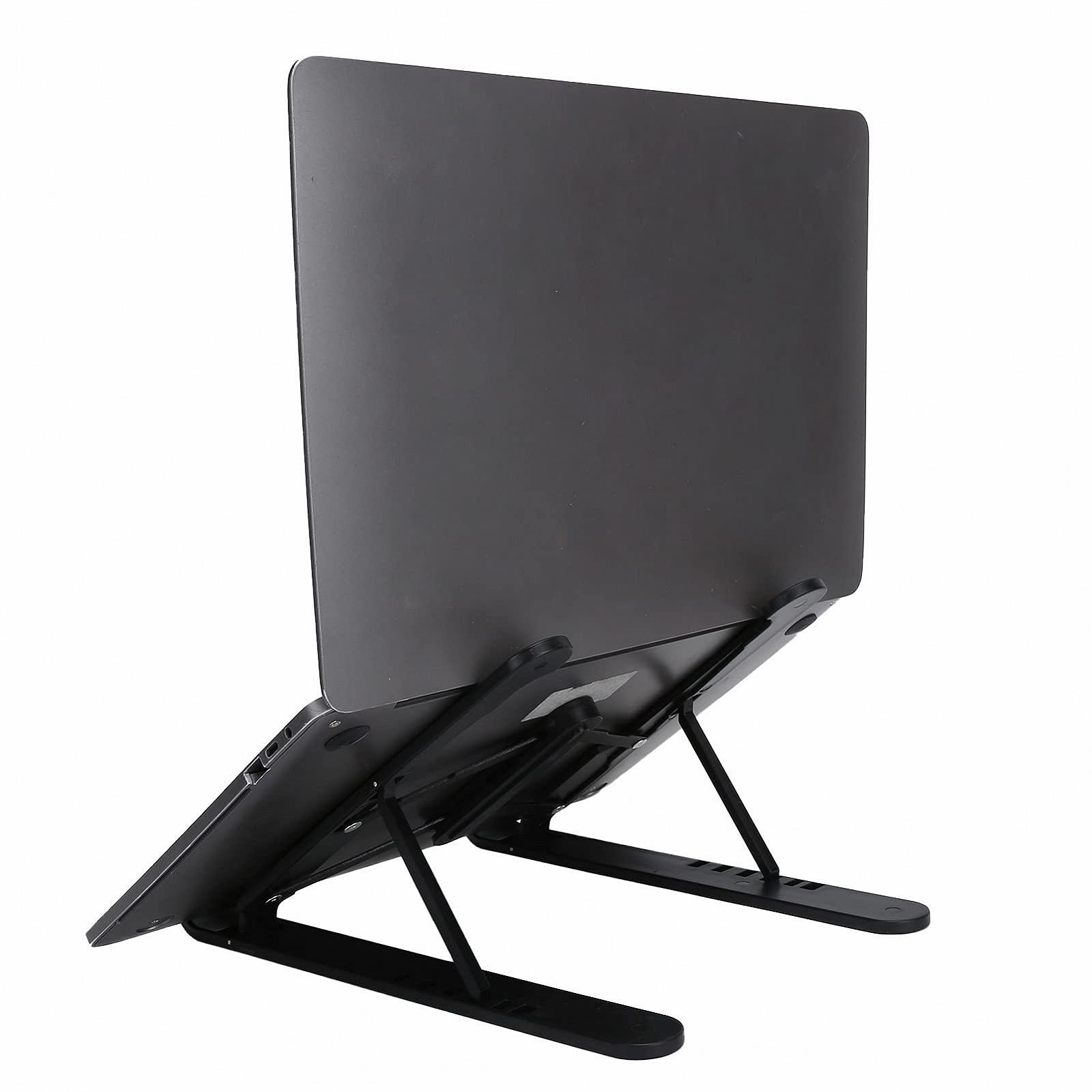 Підставка для ноутбука складна VBESTLIFE, 6 рівнів, для підйому на стіл, охолоджуючий кронштейн з сумкою для зберігання, чорна, фото №5
