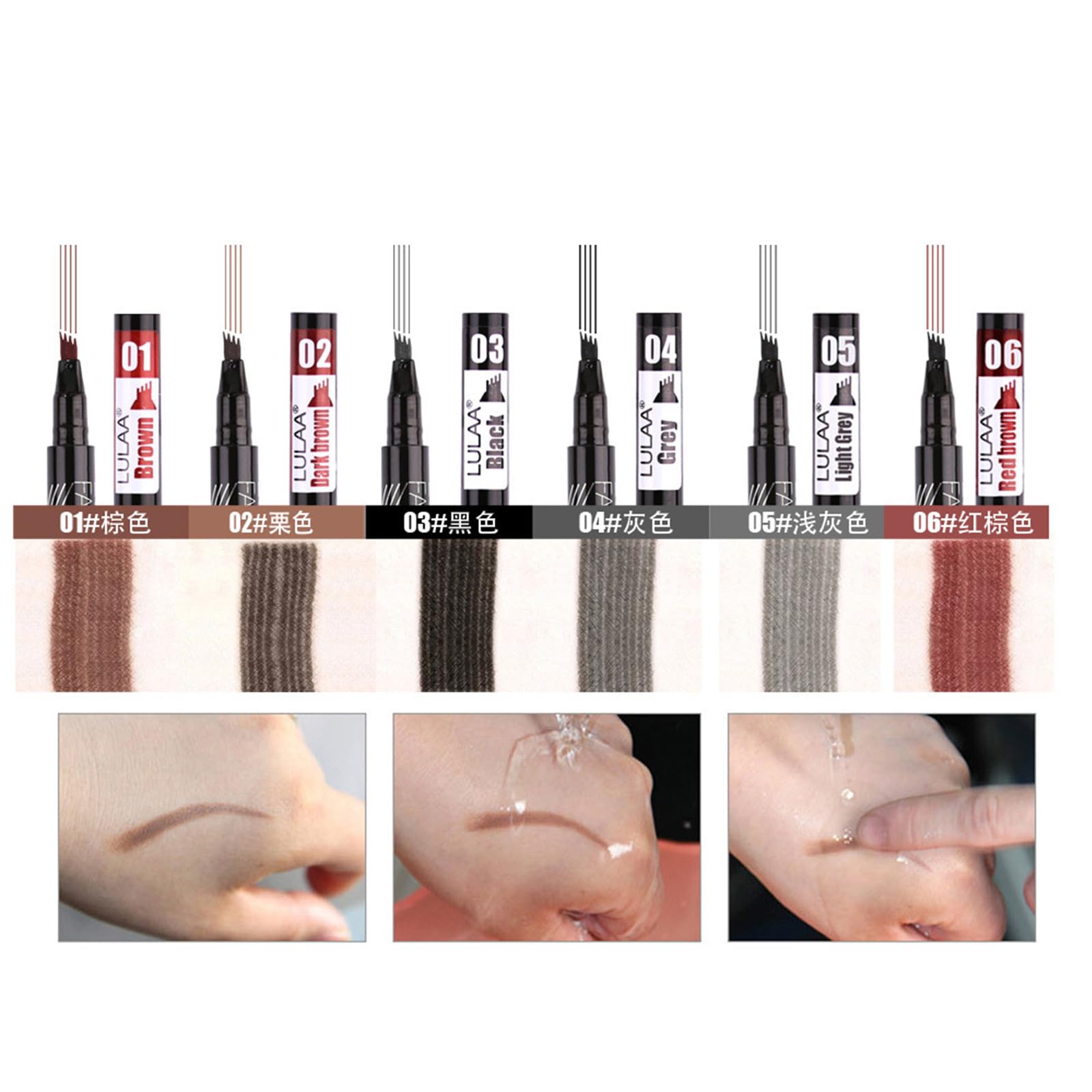 Олівець для брів 3D Водостійкий Тату олівець 4-Гілковий Кінчик Сірий, фото №4 Олівець для брів 3D Водостійкий Тату олівець 4-Гілковий Кінчик Сірий, фото №4