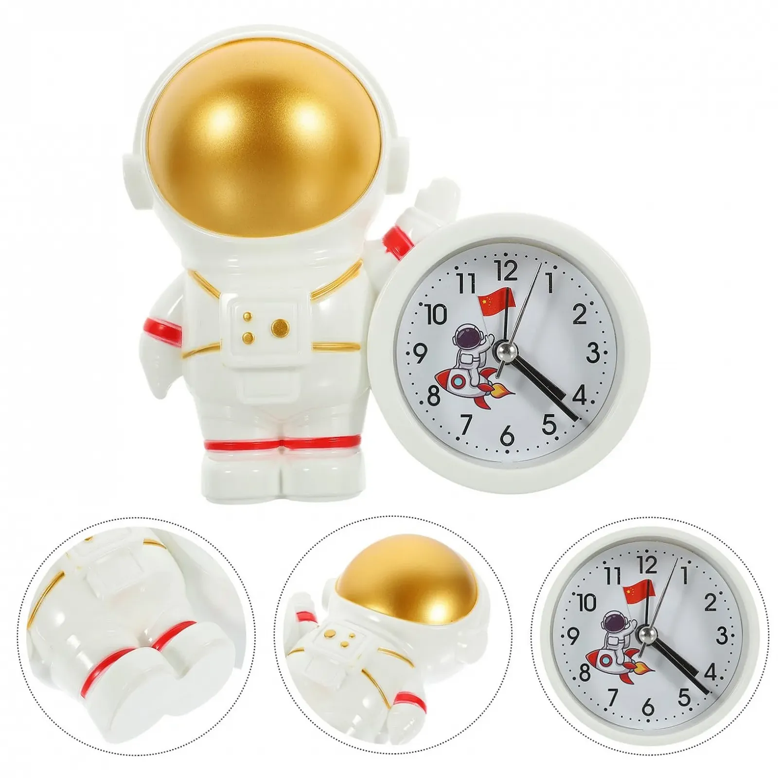 Будильник MUCKLILY Модель космонавта Золотистий, фото №9