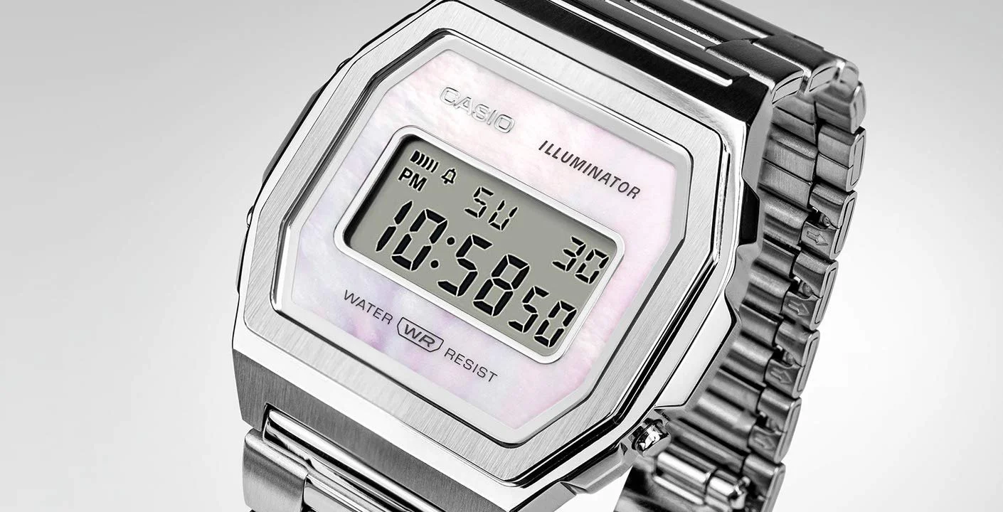 Цифровий годинник Casio Unisex A1000D-7EF з ремінцем з нержавіючої сталі, фото №3