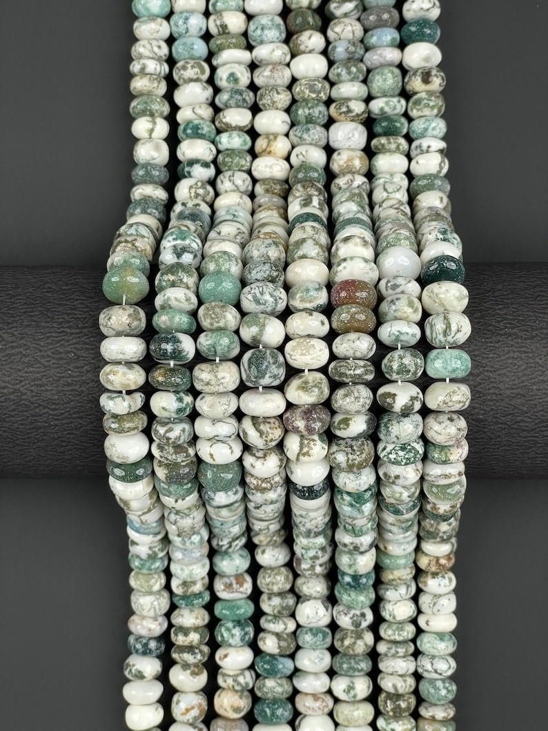 Бусины Агат Дерево Натуральный рондель гладкий 11 мм, нить 45.72 см бусины из драгоценных камней для ожерелья браслета, фото №1