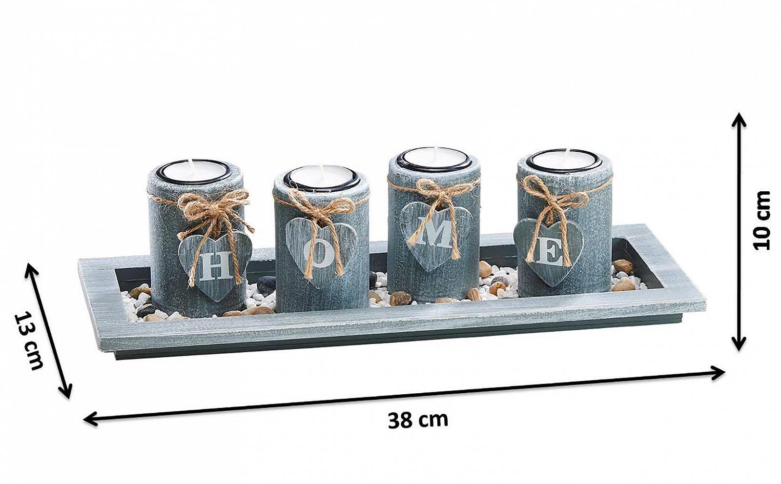 Подсвечник Kobolo Home на 4 чайные свечи в современном сером цвете, фото №5