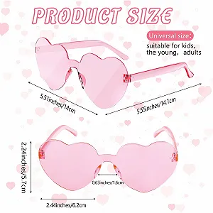 Солнцезащитные очки в форме сердца Morcheiong, разноцветные без оправы synthetic.ua - Фото 1