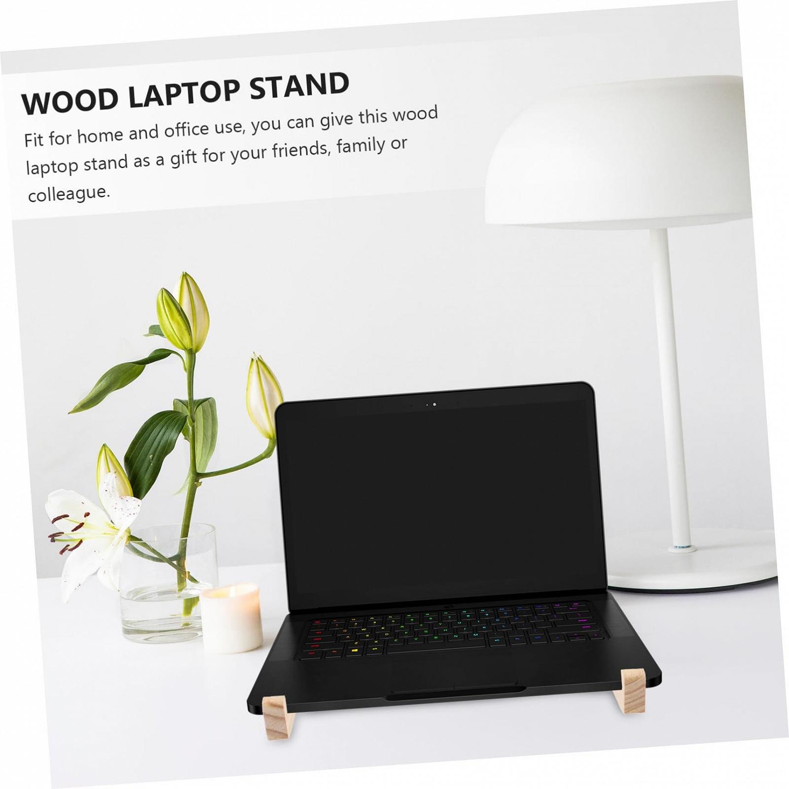 Подставка для ноутбука Holz, настольная, из массива дерева, вентилируемая, эргономичная, поднятая, стабильная и устойчивая к царапинам, фото №5 Подставка для ноутбука Holz, настольная, из массива дерева, вентилируемая, эргономичная, поднятая, стабильная и устойчивая к царапинам, фото №5