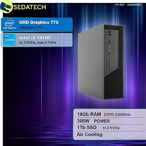 Mini ПК Sedatech Workstation Intel i3-14100 16 GB DDR5 1TB SSD M.2 DVD-RW Без ОС synthetic.ua - Фото 1