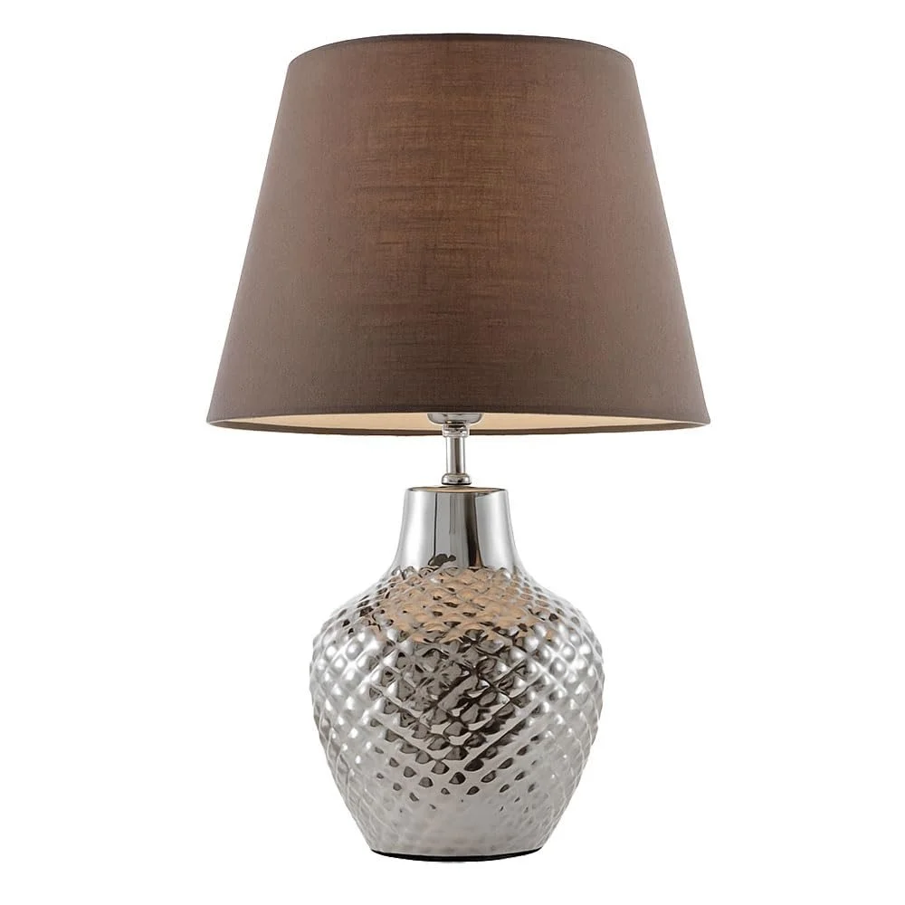 Настільна лампа Nowa LED Ceramic E14 Filament Warm White Dimmable 20 x 32 cm Chrome Brown, фото №1