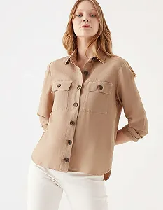 Женская рубашка MAVI Shirt With Pocket в насыщенном оттенке Tiger's Eye - L - Фото 1