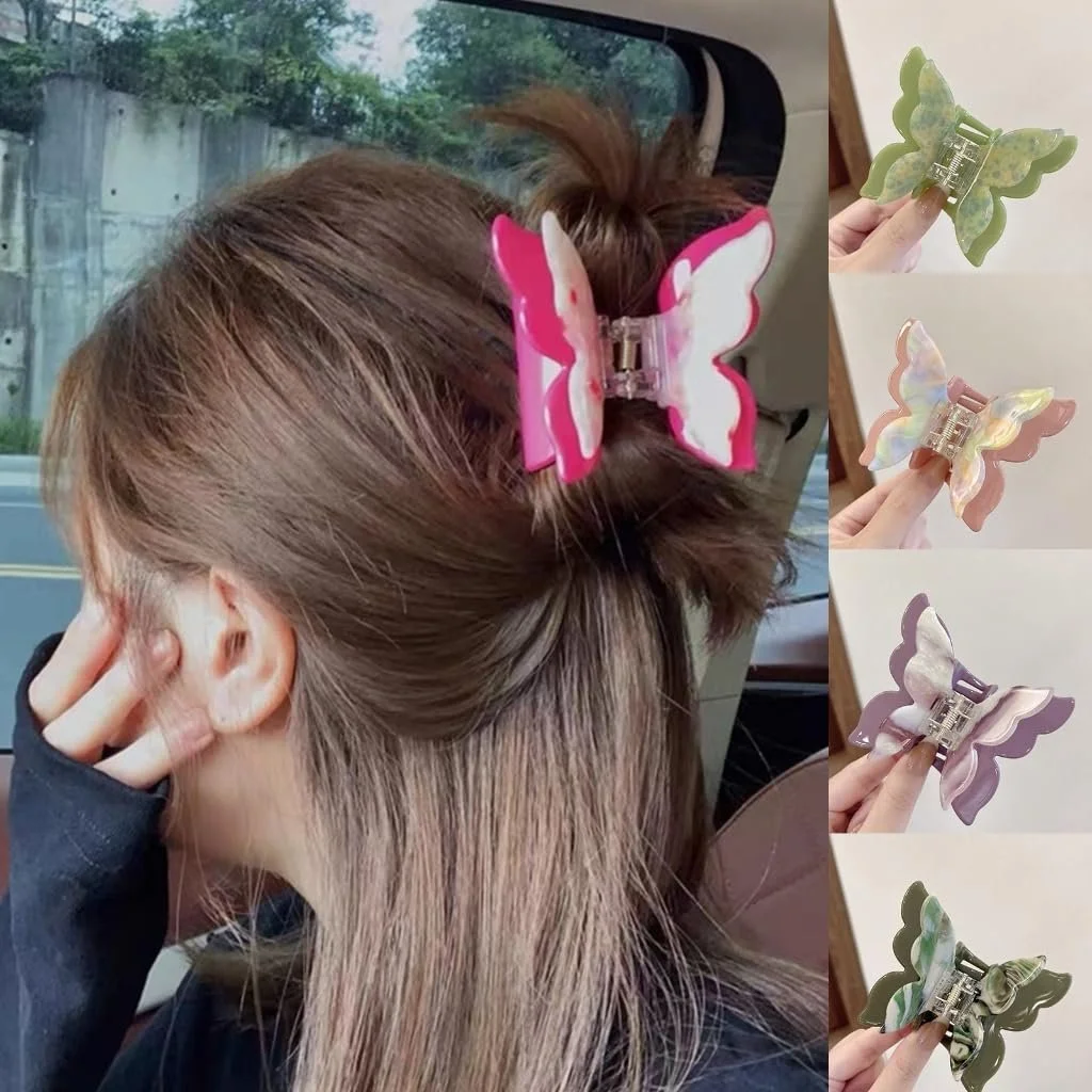 Заколка для волос Yjcnelcr двухслойная бабочка ацетат, фото №4 Заколка для волос Yjcnelcr двухслойная бабочка ацетат, фото №4