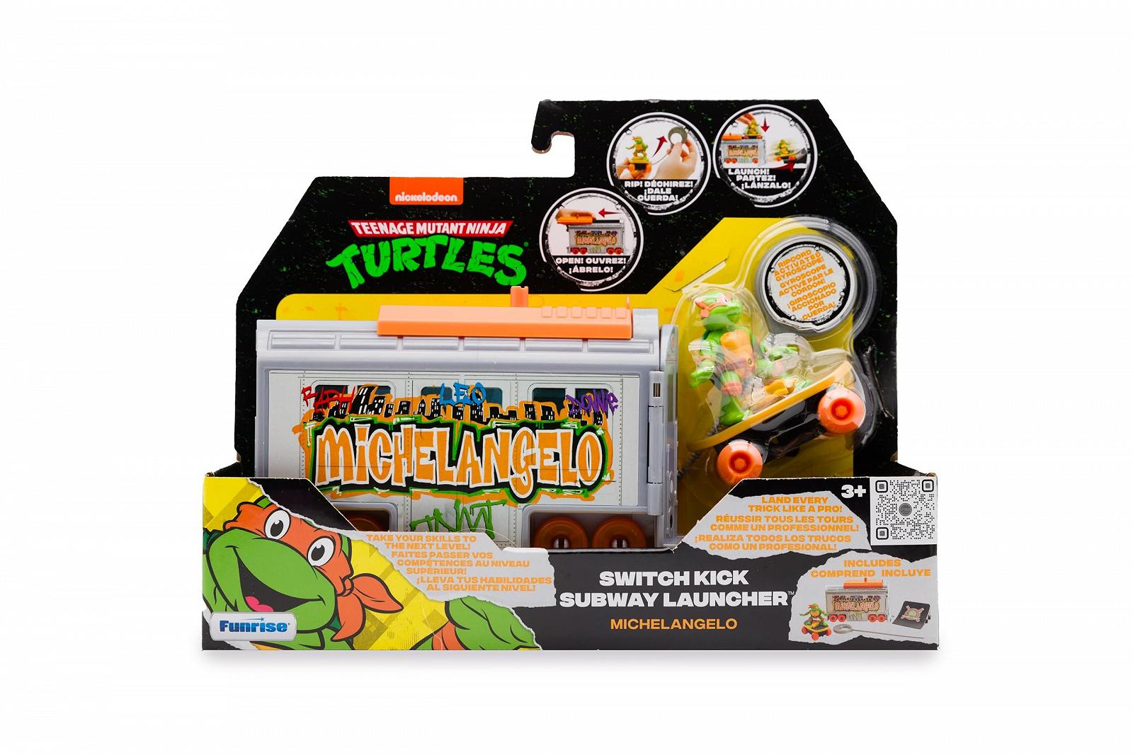 Фігурка Черепашки-ніндзя Мікеланджело Switch Kick Subway Launcher TMNT Classic Edition, фото №6