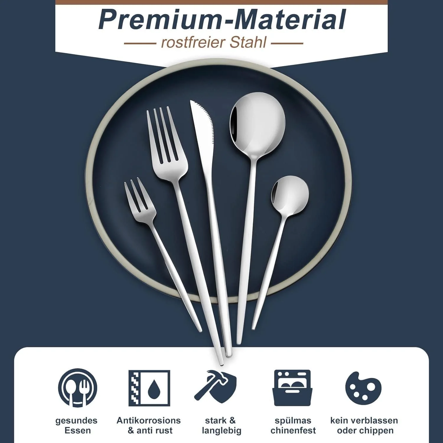 Ложка Bestdin 12 штук, Набір ложок для супу 12 cm, полірована, фото №3