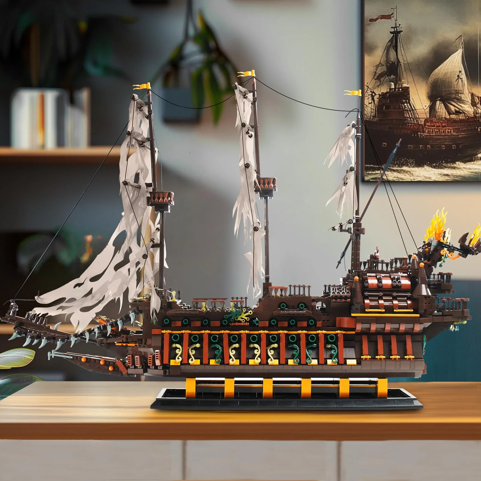 Конструктор Пиратский Корабль Mould King 13197 MOC Большой Креативный Пиратский Корабль Голландской Модели 4364 детали, фото №7