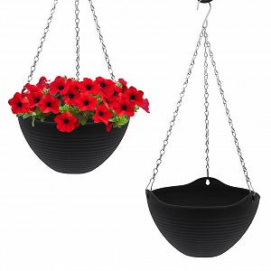 Підвісний кошик Spetebo Набір із 2 штук 25 см Пластик Антрацит - Фото 1