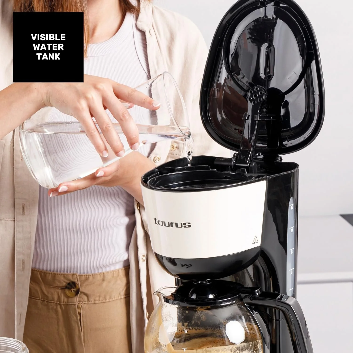 Капельная кофеварка Taurus Verona Vintage 12 чашек 1000 Вт Кремовый, фото №4