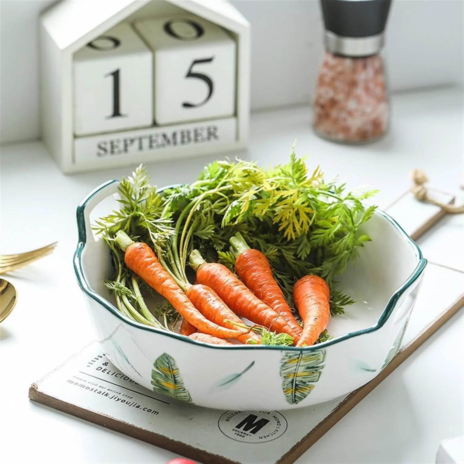 Керамическая форма для запекания Braten с двойными ручками, ручная роспись, защита от ожогов, фото №6