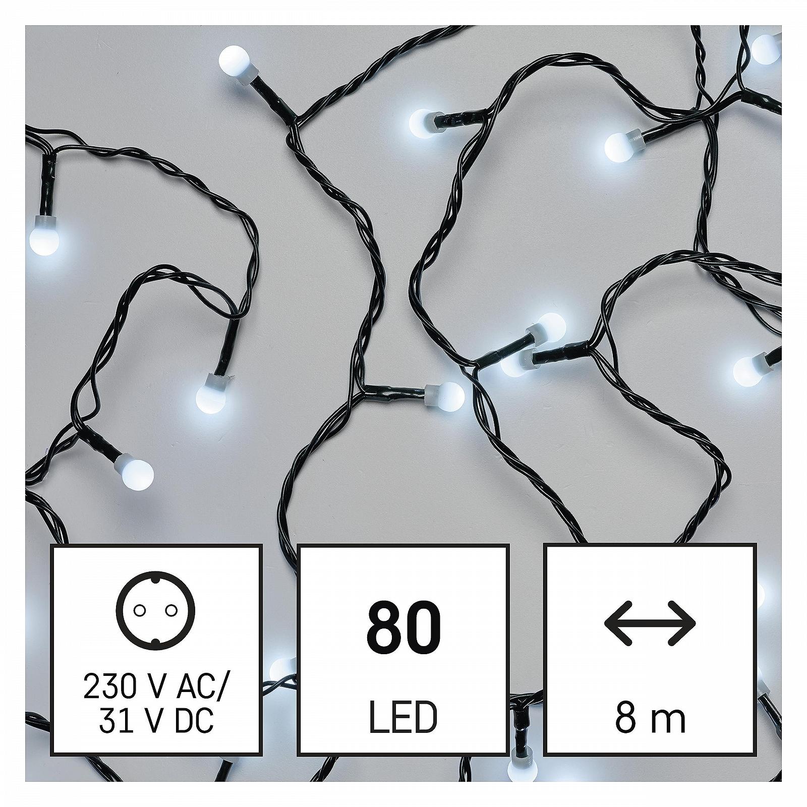 Гірлянда світлодіодна EMOS Cherry, 8 м, 80 LED, форма кулі діаметром 1 см, фото №3