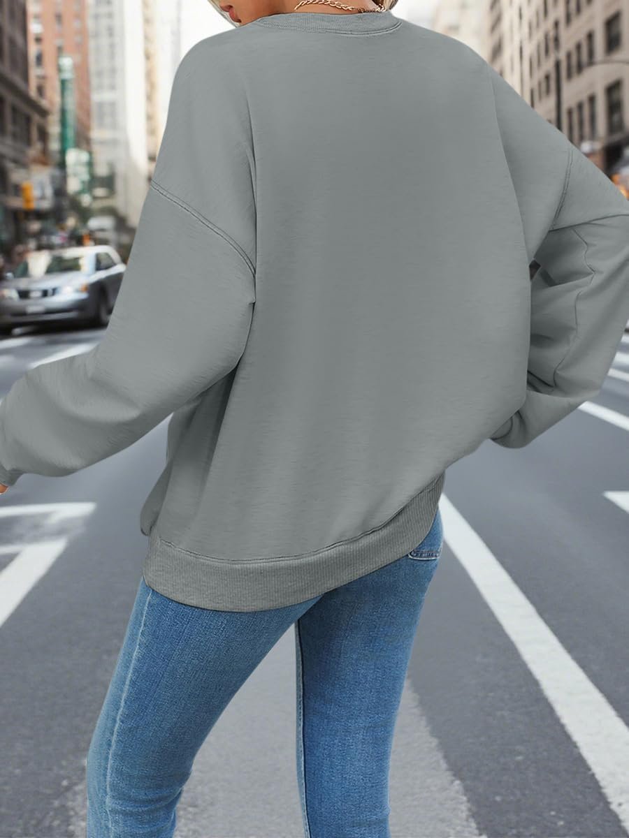 Женский свитшот Onsoyours Пуловер Без капюшона Круглый вырез Осенне-зимний джемпер Повседневные топы с длинными рукавами, фото №6 Женский свитшот Onsoyours Пуловер Без капюшона Круглый вырез Осенне-зимний джемпер Повседневные топы с длинными рукавами, фото №6